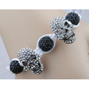 Novo Design Tresor Paris ajustável Skull Shamballa pulseiras com bola de cristal BR165